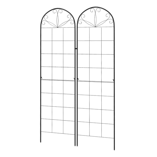 Metal Trellis Set of 2, Garden Trellis for Climbing Plants Support Frames, Grid Design