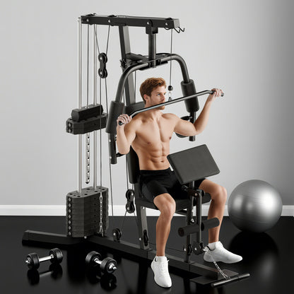 Multi-Exercise Gym Station, with 45kg Weight Stack, for Full Body Workout