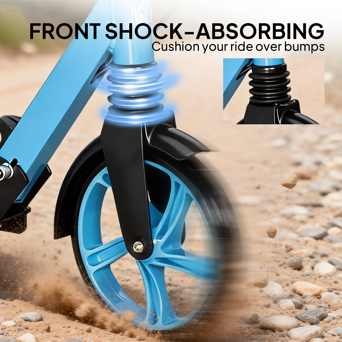 One-click Folding Kick Scooter for 14+ w/ Adjustable Handlebar, Push Scooter with Kickstand, Dual Brake System