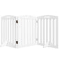 Wooden Dog Gate, Freestanding Pet Gate with Support Feet for Doorways, Hallways, Stairs, 155L x 61H cm, White