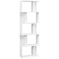 Bookcase, S-Shaped Wooden Bookshelf, 5 Tiers Freestanding Storage Shelf, Home Office Display Stand Rack, White