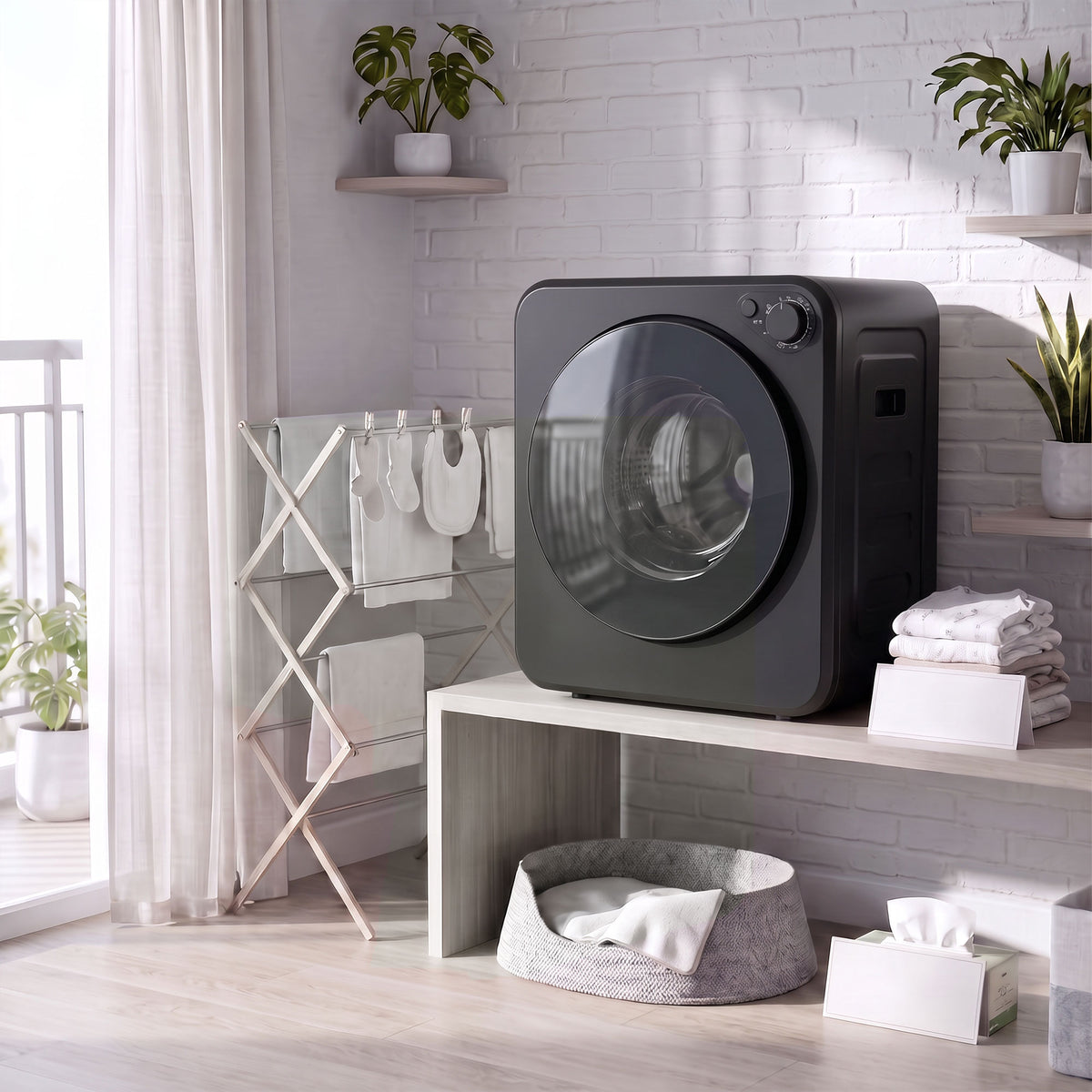 4kg Front Load Laundry Dryer, Portable Clothes Dryer with 2 Power Modes, 400W/800W