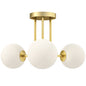 LED Ceiling Light with Globe Shades, Modern 3-Light Ceiling Light with G9 Sockets for Living Room, Bedroom, Dining Room, Bulbs Not Included, Gold Tone