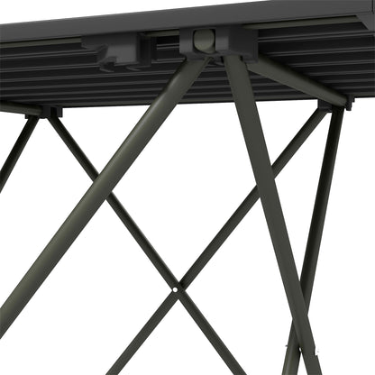 Folding Camping Table, Lightweight Metal Picnic Table with Carry Bag, Foldable Table for Outdoor Camping, Picnic, Hiking, BBQ, Fishing, Black