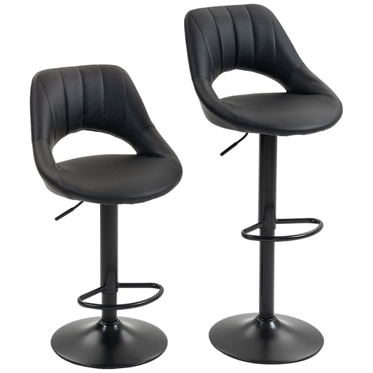 Set of Two Faux Leather Bar Stools
