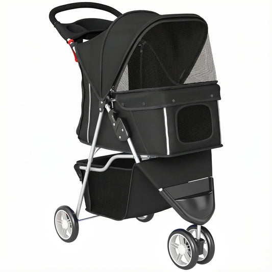 3 Wheel Pet Stroller for Small and Miniature Dogs