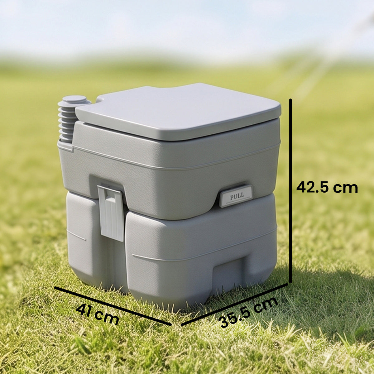 Portable Camping Toilet, 20L Flushable Porta Potty Portaloo with 2 Detachable Tanks, Flush and Double Seal Valve for Outdoor Camping Hiking Travel Caravan