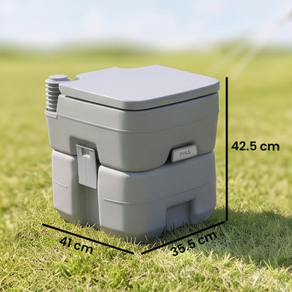 Portable Camping Toilet, 20L Flushable Porta Potty Portaloo with 2 Detachable Tanks, Flush and Double Seal Valve for Outdoor Camping Hiking Travel Caravan