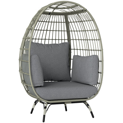 Rattan Egg Chair with Cushions and Pillows