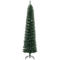 7.5FT Artificial Snow Dipped Christmas Tree Xmas Pencil Tree Holiday Home Indoor Decoration with Foldable Black Stand, Green