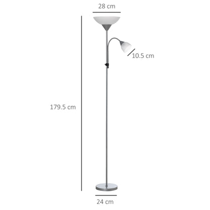 LED Floor Lamp for Living Room, 180cm Tall Standing Lamp, Mother and Child Uplighter with Adjustable Gooseneck