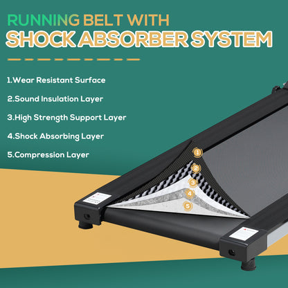 Folding Treadmill with Incline, Walking Pad Treadmill for Home, 1-10km/h Under Desk Running Machine with LCD Display and Wheels, No Assembly, Grey