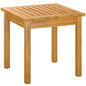 Coffee Table Fully Assembled Patio Side Table Slatted Top Solid Acacia Wood for Indoor Outdoor Natural Wood