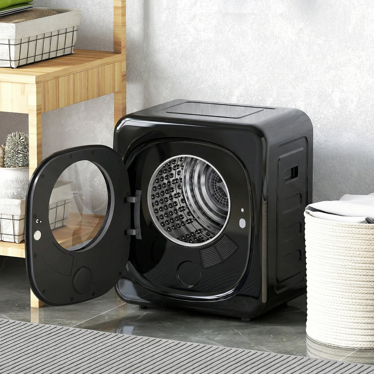 4kg Vented Tumble Dryer with 5 Drying Mode, 800W Compact Freestanding Front Tumble Dryer