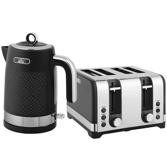 Textured Kettle and Four-Slice Toaster Set