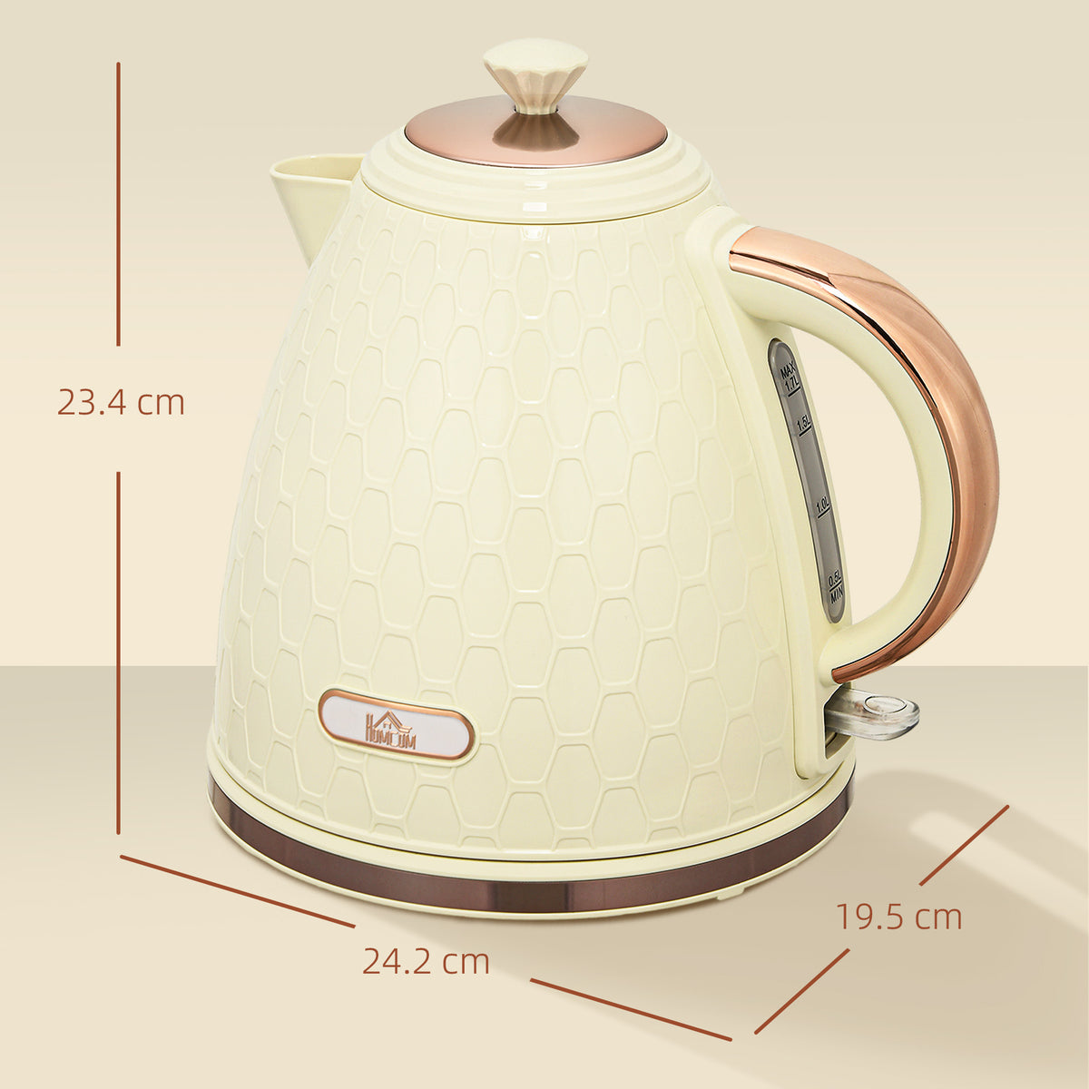 Electric Kettle, 1.7L, Fast Boil, 3000W Cordless Water Kettle with Removable Washable Anti-scale Filter
