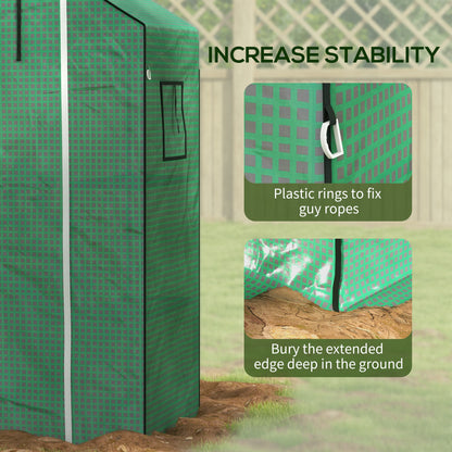Greenhouse Cover Replacement Walk-in PE Hot House Cover with Roll-up Door and Windows, 140 x 73 x 190cm