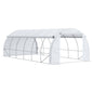 6 x 3 x 2 m Polytunnel Greenhouse with Roll-up Side Walls, Walk-in Grow House Tent with Steel Frame, Reinforced Cover, Zipped Door and 12 Mesh Windows for Garden, White