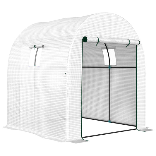 180 x 180cm Walk-In Polytunnel Greenhouse - White