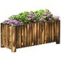 Wooden Raised Garden Bed, 100 x 38.5 x 40cm Elevated Planter Box, Outdoor Flower Bed with Drainage Gaps, Easy Assembly, Natural