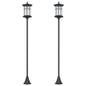Set of Two 1.8m Traditional Style Solar Lamp Posts - Black