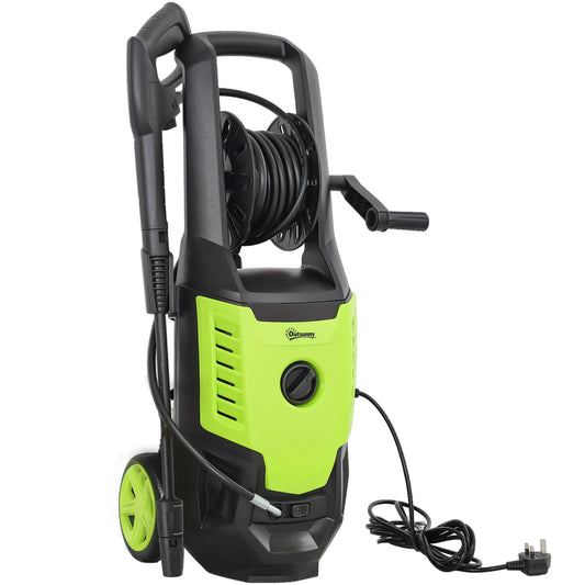 2200W High Pressure Washer, 170 Bar Pressure Washer with Adjustable Nozzle and 6M Hose, 32W x 32D x 80H cm Green