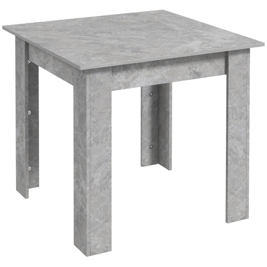 Square Dining Table, Modern Small Dining Table with Faux Cement Effect, Space Saving