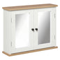 Bathroom Mirror Cabinet Wall Mounted Storage Cupboard with Double Door and Adjustable Shelf, White
