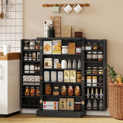 Kitchen Cupboard, Freestanding Multi-Storage Kitchen Pantry Cabinet with Adjustable Shelves