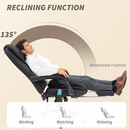 Six-Point Massage and Heated Office Chair with 135°Recline Back