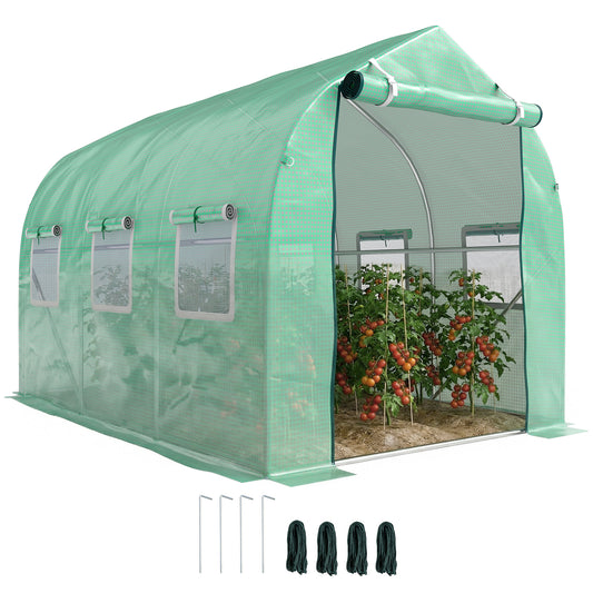 Polytunnel Greenhouse with Windows and Door, Walk in Greenhouse for Garden, Backyard (3 x 2 M)