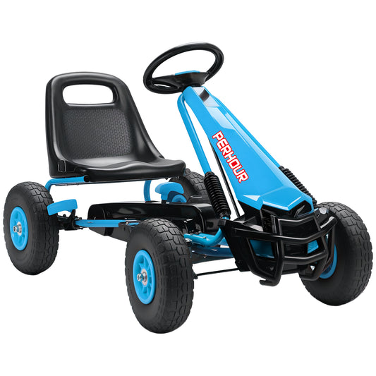 Kids Pedal Go Kart with Adjustable Seat, EVA Tyres, Manual Clutch, Brake, Go Kart for Kids 3-8 Years
