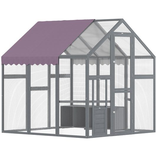 Large Walk In Chicken Run with Waterproof & Anti-UV Cover, for 6-8 Chickens, for Garden, Farm, 5.5' x 6' x 6'