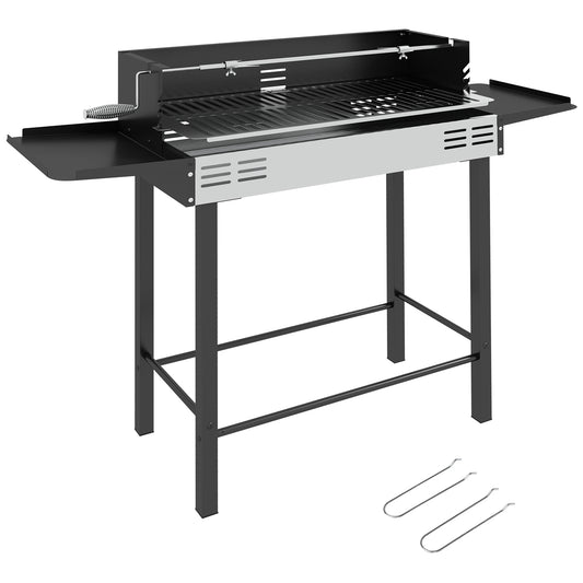 BBQ Rotisserie Grill Roaster Charcoal Spit Roasting Machine for Chicken Turkey with 3-Level Grill Grate