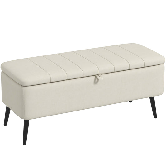Linen-Look 92 x 31cm Storage Ottoman