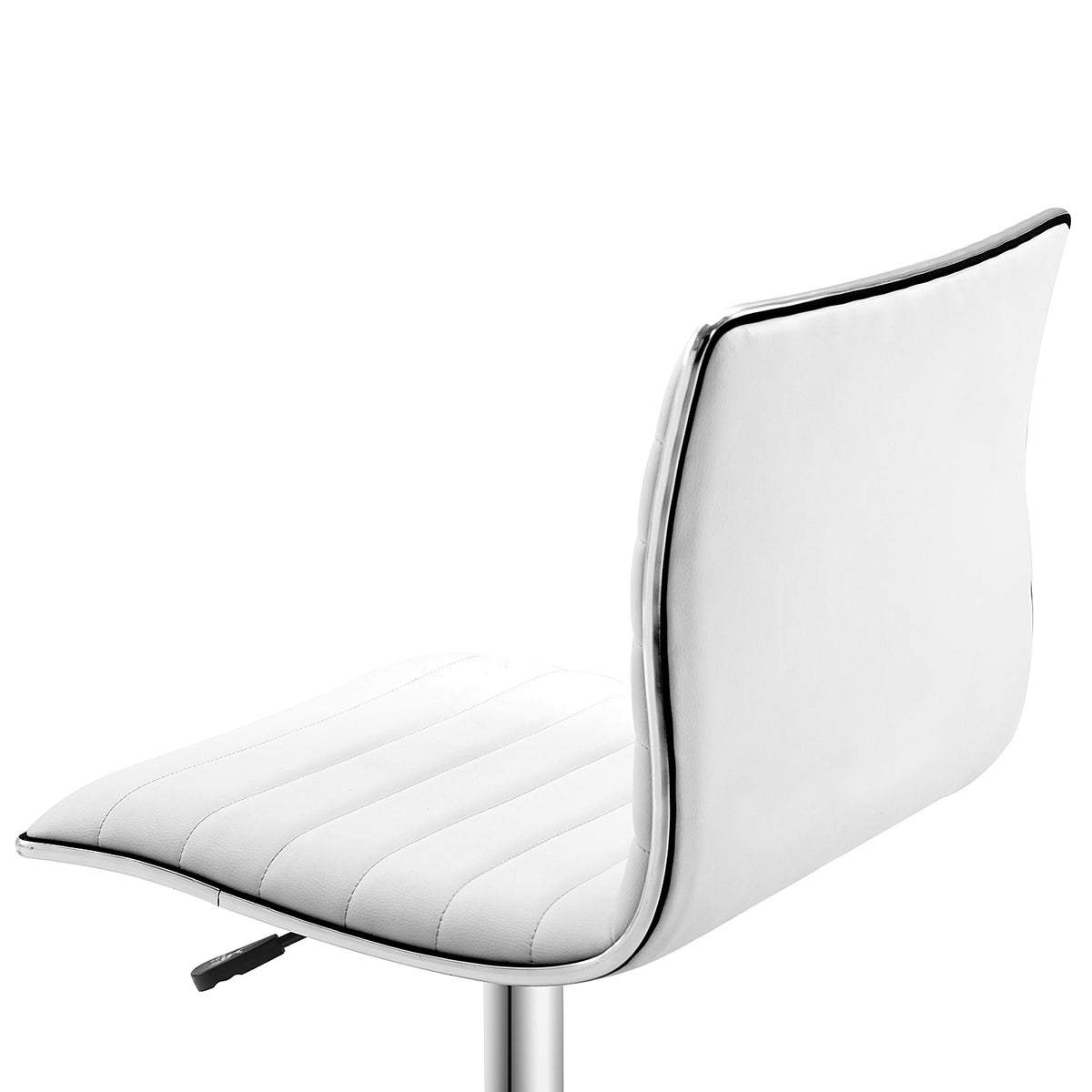 Adjustable Swivel Office Chair with Armless Mid-Back in PU Leather and Chrome Base