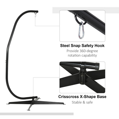 Hanging Hammock Stand Hammock Chair Stand C Stand Steel Heavy Duty Stand for Hanging Hammock Air Porch Swing Chair Indoor Outdoor (Only Construction)