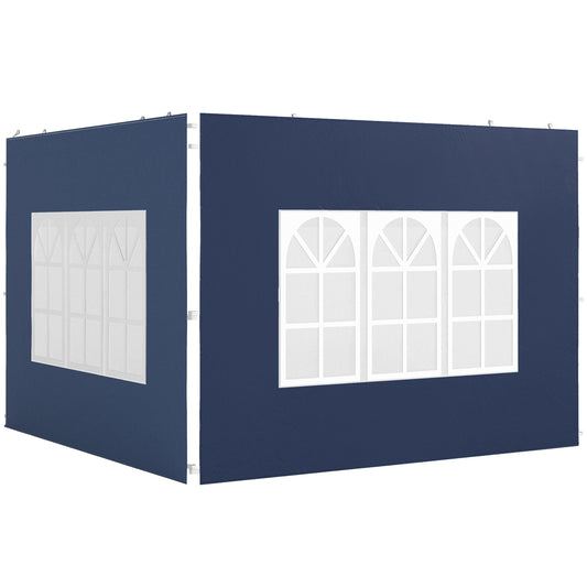 Set of Two 3 x 3(m) Gazebo Frame Replacement Walls - Blue