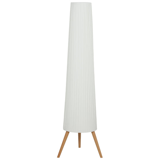 Dimmable Tripod Floor Lamp with Foot Switch, Nordic Standing Lamp with Fabric Shade, 153cm, White
