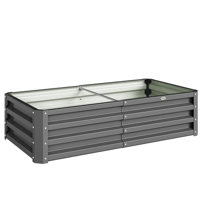 Rectangle Raised Garden Bed Box with Weatherized Steel Frame for Vegetables, Flowers, & Herbs, 120 cm x 60 cm x 30.5 cm, Light Grey