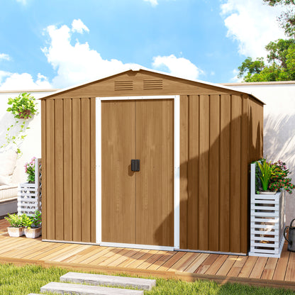8 x 6ft Galvanised Steel Shed, with Double Door