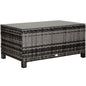 PE Rattan Garden Coffee Table, with Glass Table Top - Grey