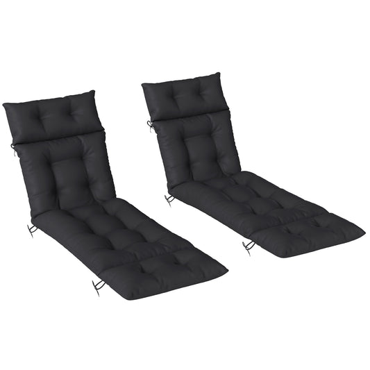 Set of Two 190 x 56cm Sun Lounger Cushions