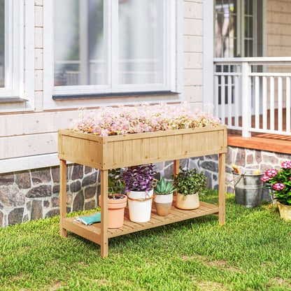 Garden Wooden Planters, Rectangular 8 Compartment Plant Stand