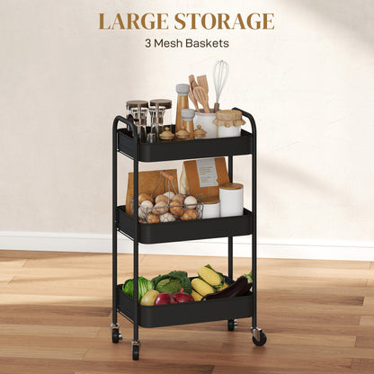 Three-Tier Steel Storage Trolley