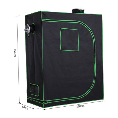 Grow Tent Reflective Mylar Hydroponic with Adjustable Vents and Floor Tray for Indoor Plant Growing, 120 x 60 x 150 cm (47" x 23.5" W x 59")