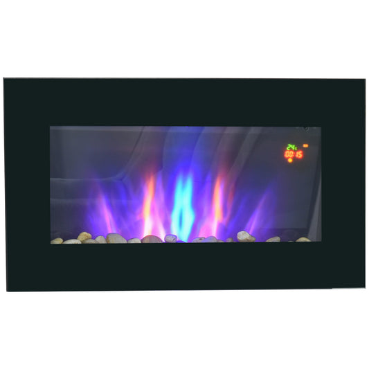 900W/1800W Electric Wall Fireplace w/ LED Flame Effect Timer Remote Safe Home Heating 20-25㎡