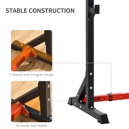 Barbell Rack, Width and Height Adjustable Dip Stand, Bench Press Rack for Home Gym Weight Lifting Fitness Workout, Max Load 150kg