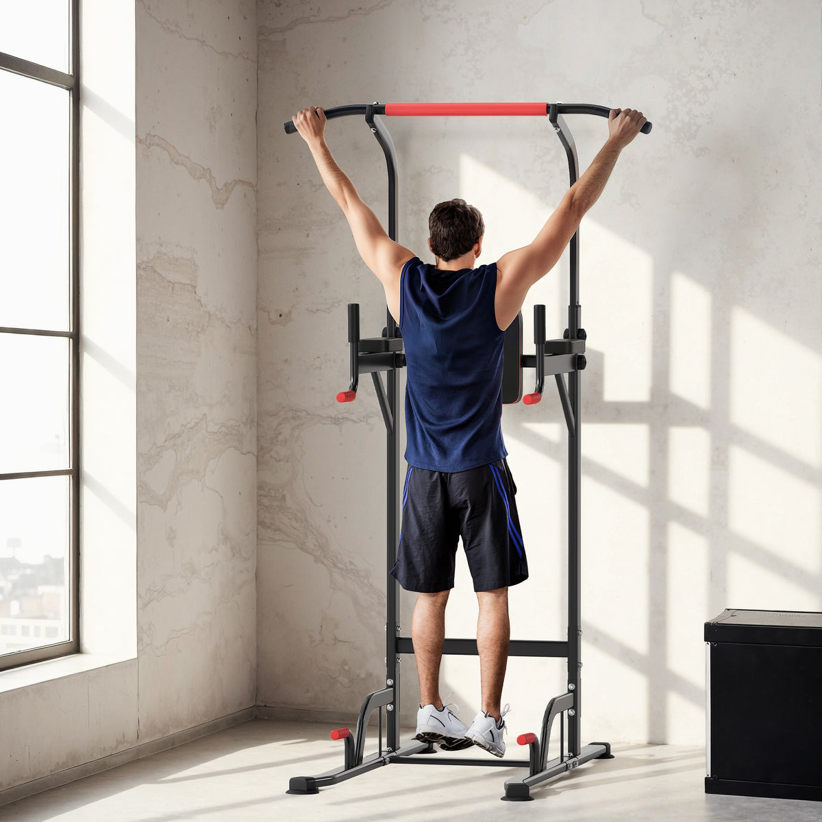 Power Tower Station with Dip Stand, Pull Up Bar Home Office Gym Training Workout Equipment