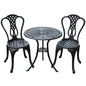 3 Piece Small Patio Furnture Cast Aluminium Bistro Set Garden Outdoor Table and Chairs Shabby Style